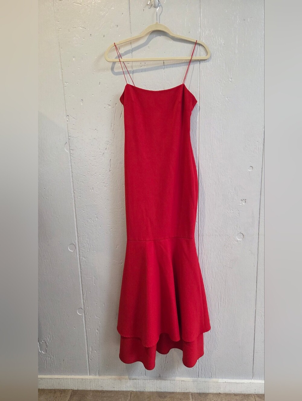 Likely Strapless Red Mermaid Hem Dress